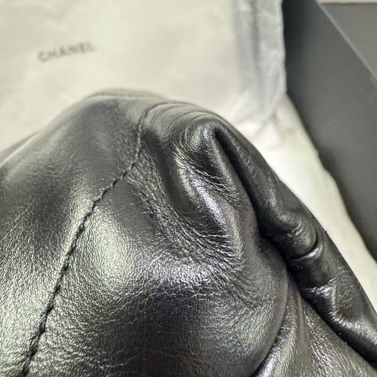Pre-owned Certified Chanel Mini 22Bag Black Lambskin Golden Hw, Microchipped, w/ Full Set - Box, dust bag