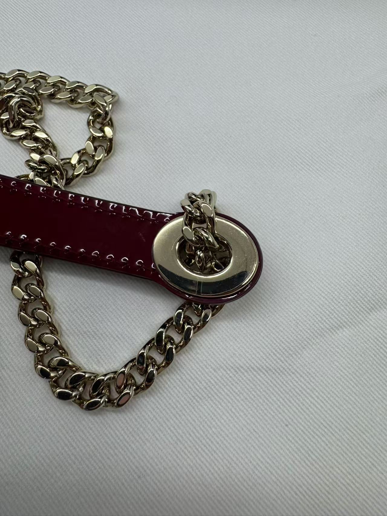 Pre-owned Certified Dior Mini Lady Dior in Dark Red Patent Leather with Golden Hardware, 2019, w/ Full set