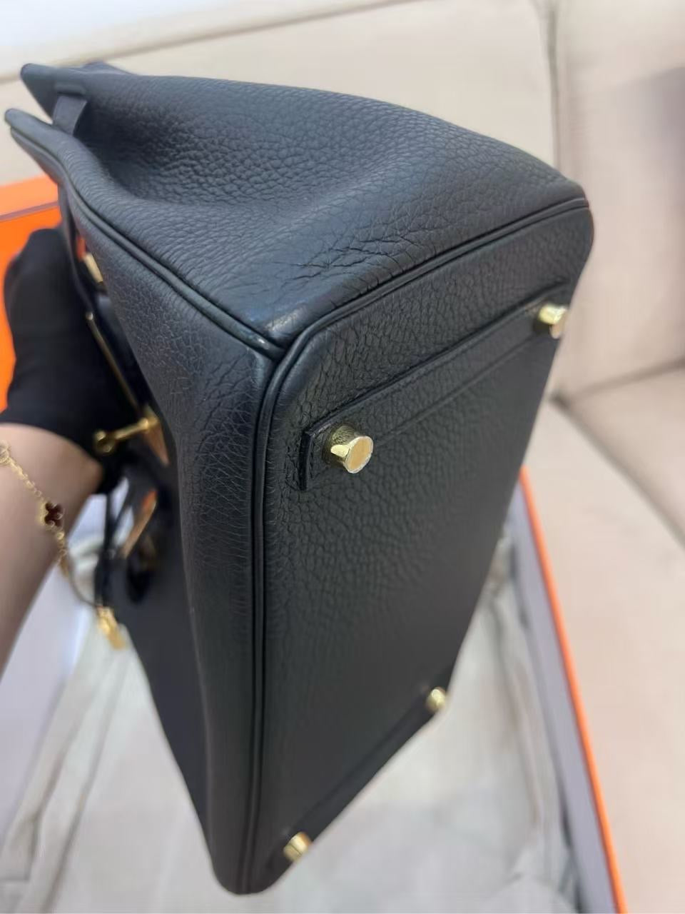 Pre-owned Hermes Birkin 30 Black Togo Golden Hw, 2012, w/ lock&key with clochette, dust bag