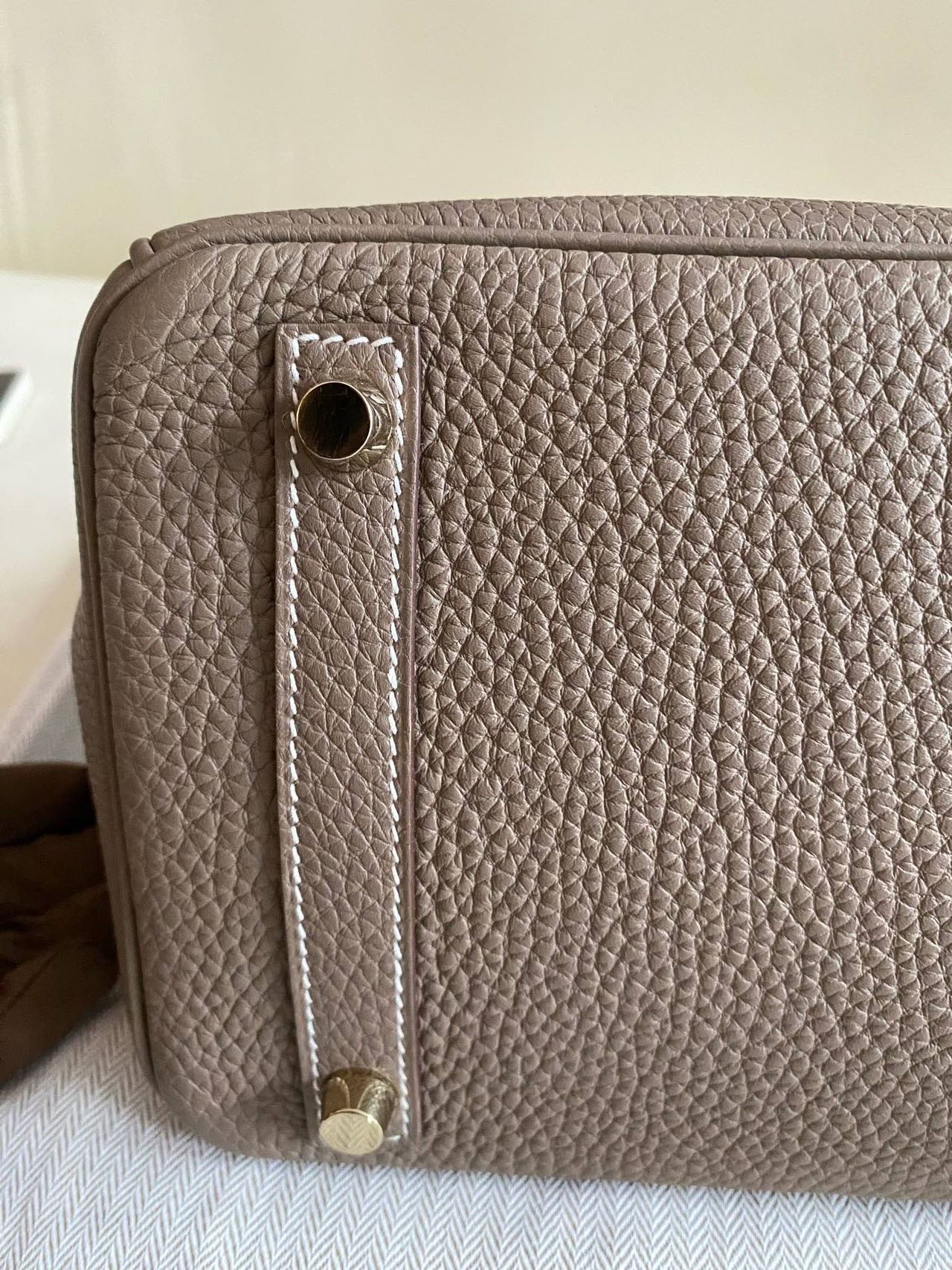Pre-owned Certified Hermes Birkin 30 Etoupe 18 Togo Leather Golden Hardware, 2016 (X), with Full Set - box, dust bag, lock&key