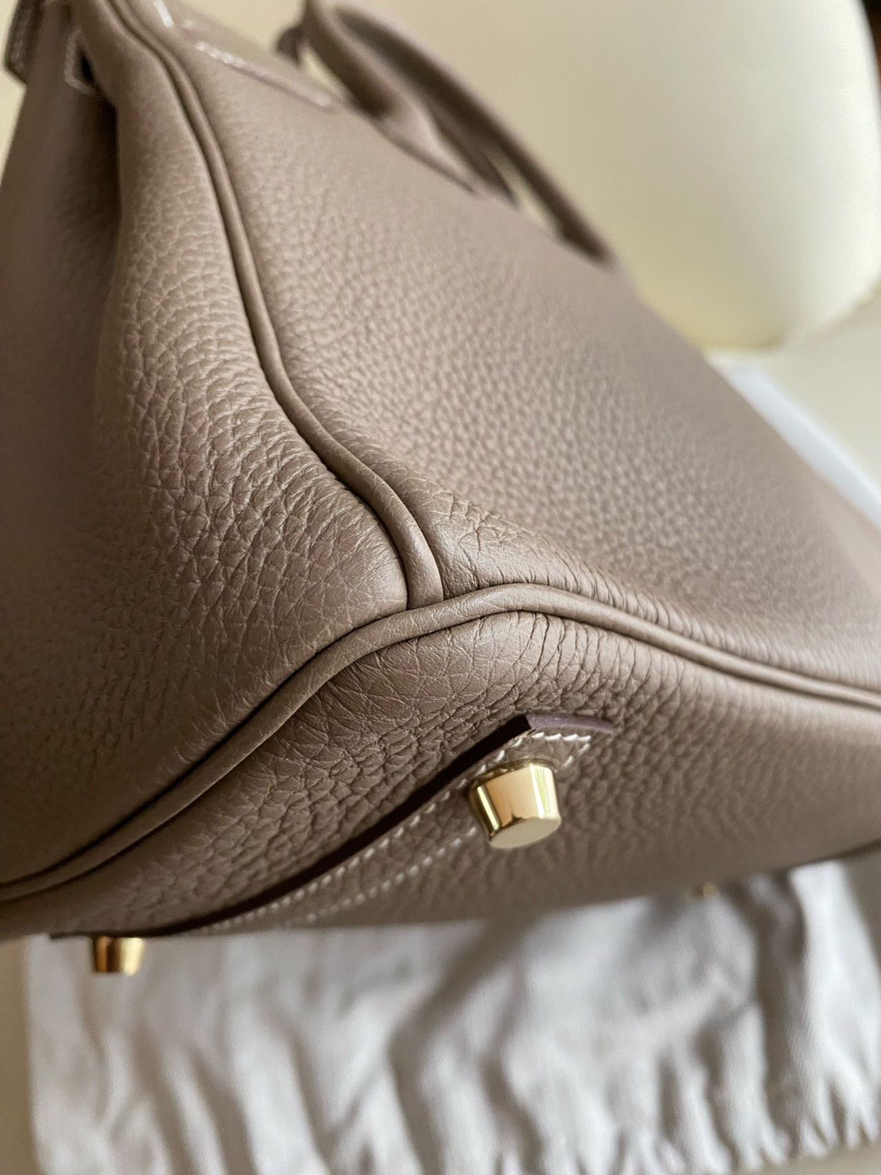 Pre-owned Certified Hermes Birkin 30 Etoupe 18 Togo Leather Golden Hardware, 2016 (X), with Full Set - box, dust bag, lock&key