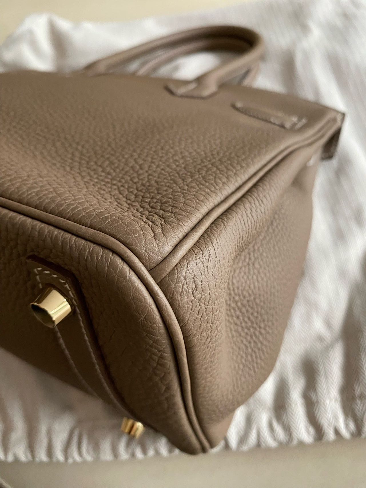 Pre-owned Certified Hermes Birkin 30 Etoupe 18 Togo Leather Golden Hardware, 2016 (X), with Full Set - box, dust bag, lock&key
