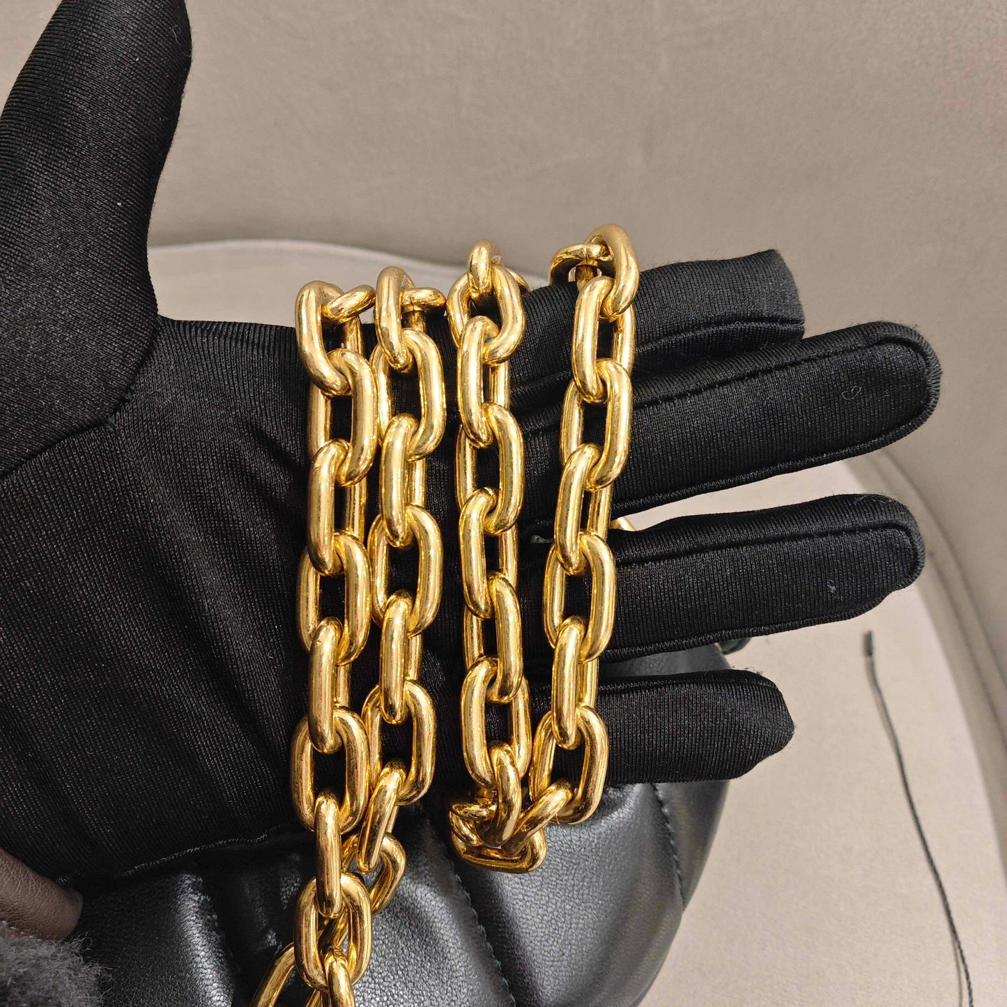 Pre-owned Certified Burberry Rocking Horse in Black Diamond Quilted Lambskin with Golden Hardware, w/ Burberry dust bag