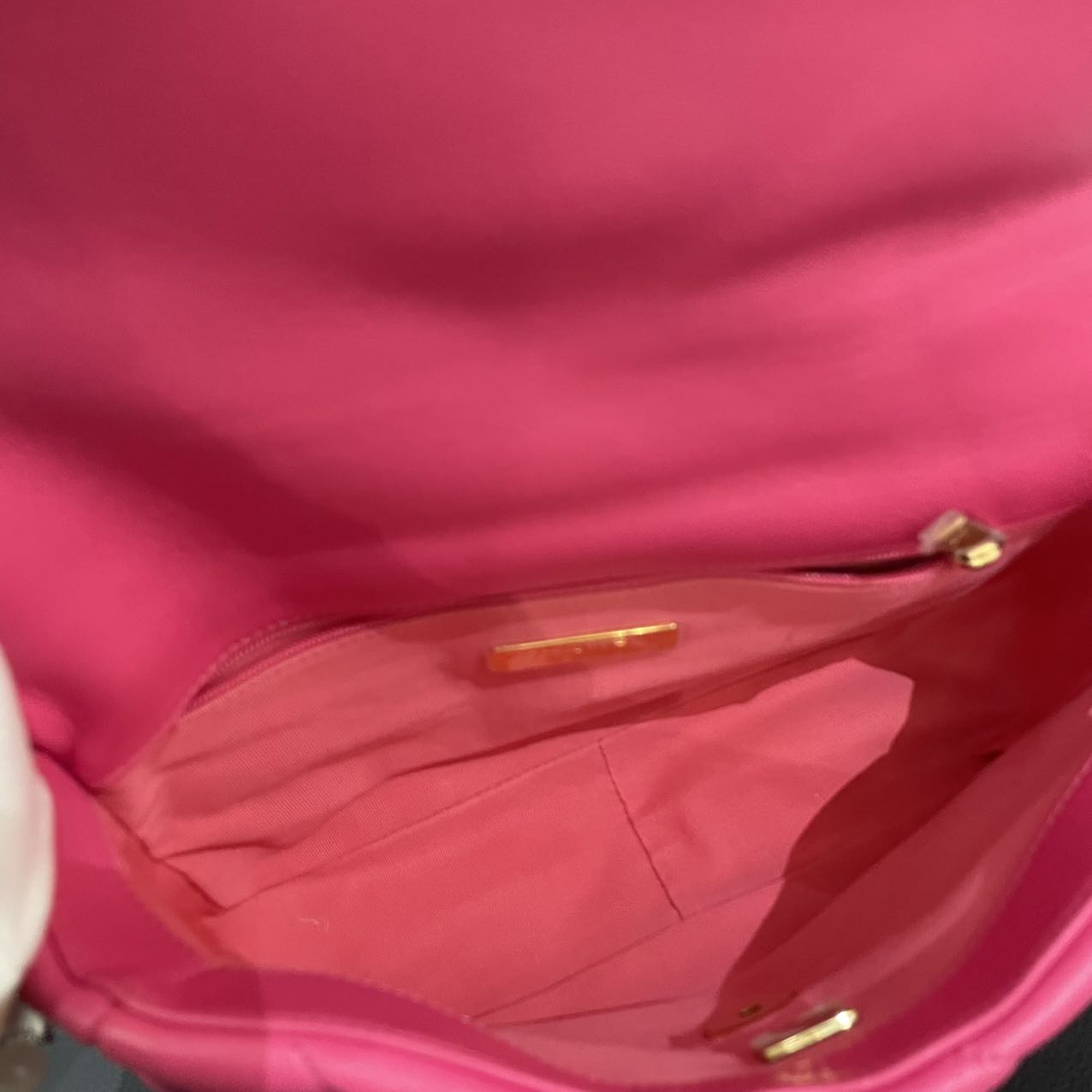 Pre-owned Certified Chanel 19Bag Small in Hot Pink Lambskin with Golden Hardware, 2022 Microchipped, w/ Full Set