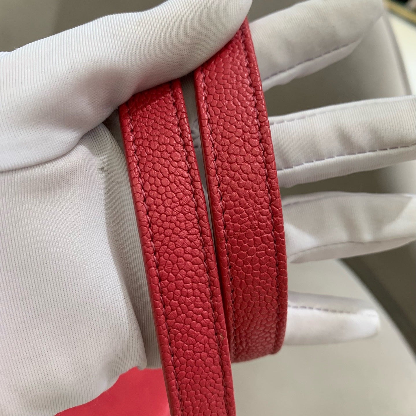 Pre-owned Certified Chanel Coco Cuba Flap Top Handle Coral Red Caviar Leather Golden Hardware, 2018, w/ Chanel box, dust bag