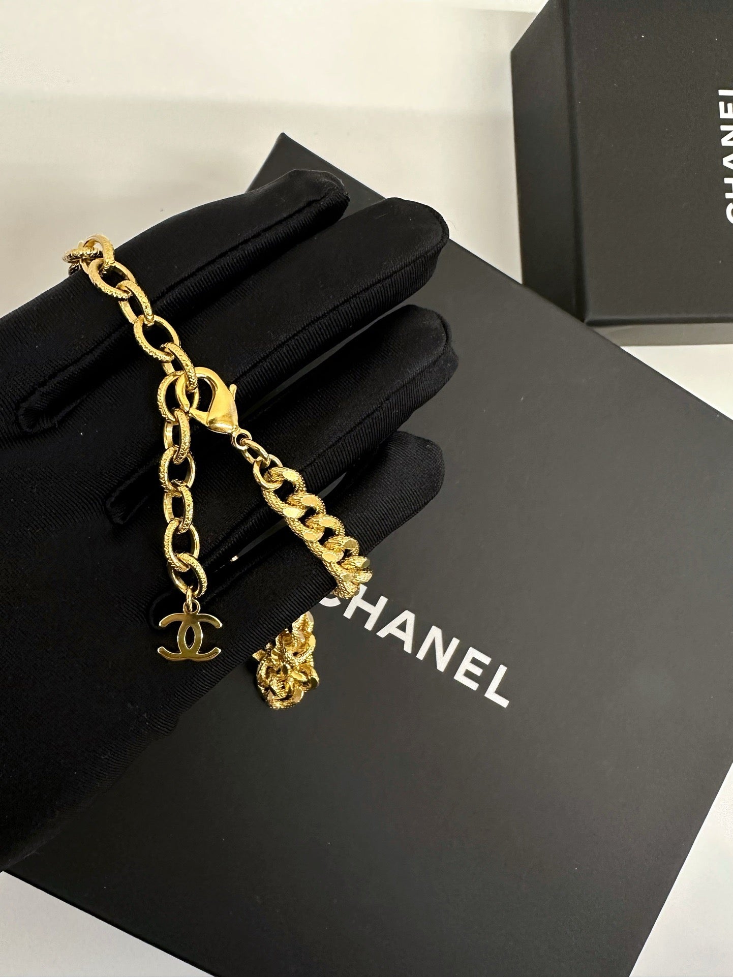 Pre-owned Certified Chanel Double CC Golden Chocker with Crystals, Not Used, 2024, w/ box