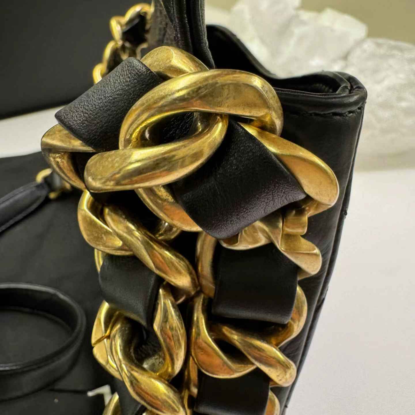 Pre-owned Certified Chanel Framing Chain Flap Black Calfskin Golden Hardware, 2024 Microchipped, w/ Full Set