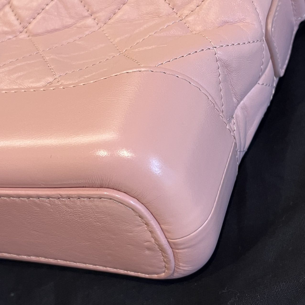Pre-owned Certified Chanel Gabrielle Hobo Small Sakura Pink Aged Calfskin, mid-2019, w/ Full Set - Chanel box, dust bag, Chanel card