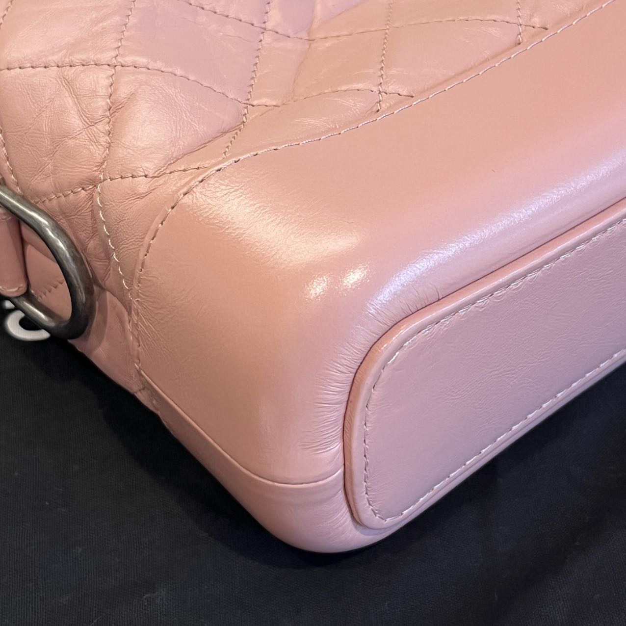 Pre-owned Certified Chanel Gabrielle Hobo Small Sakura Pink Aged Calfskin, mid-2019, w/ Full Set - Chanel box, dust bag, Chanel card