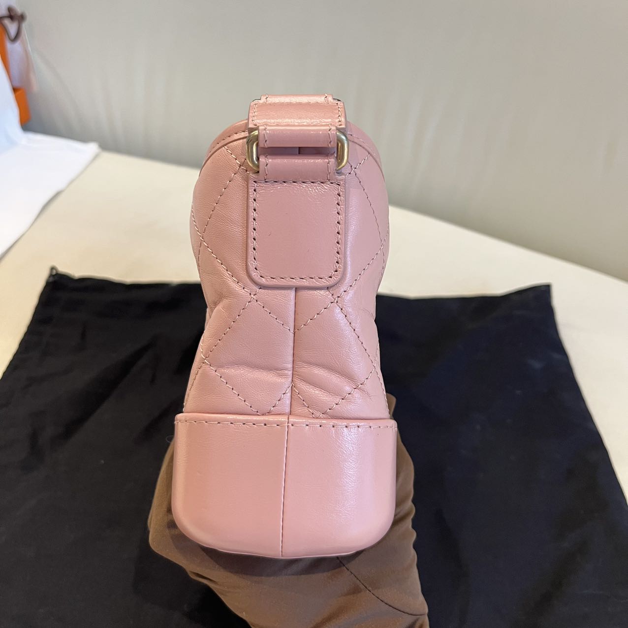 Pre-owned Certified Chanel Gabrielle Hobo Small Sakura Pink Aged Calfskin, mid-2019, w/ Full Set - Chanel box, dust bag, Chanel card