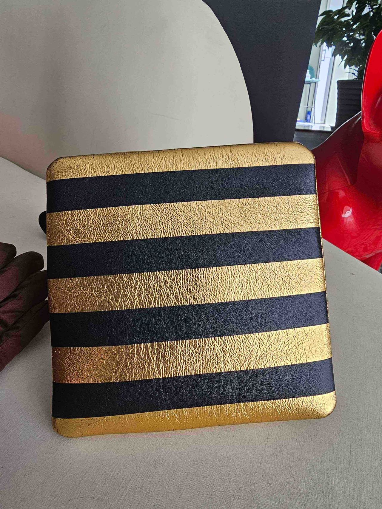 Pre-owned Certified Chanel Kheops Pyramid Bag in Gold and Black Lambksin with Golden Hardware, 2019 pre-fall, w/ card, dust bag