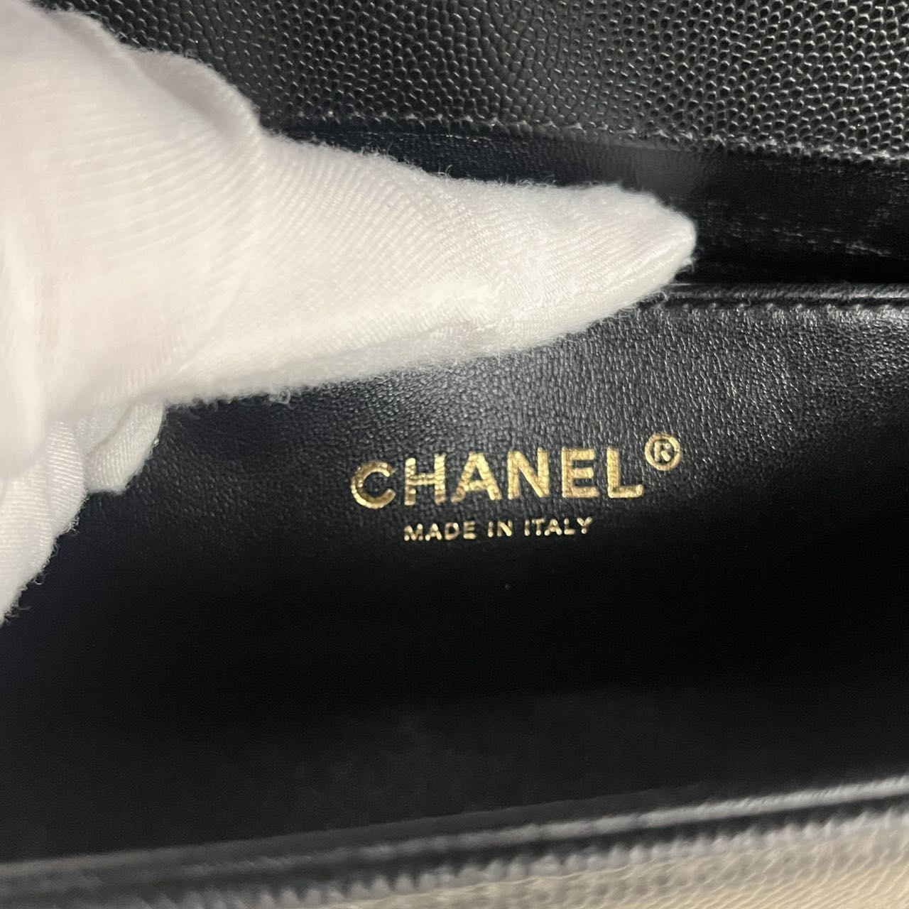 Pre-owned Certified Chanel Medium Boy Bag in Black Caviar Leather with Golden Hardware, 2023 Microchipped, w/ Full Set