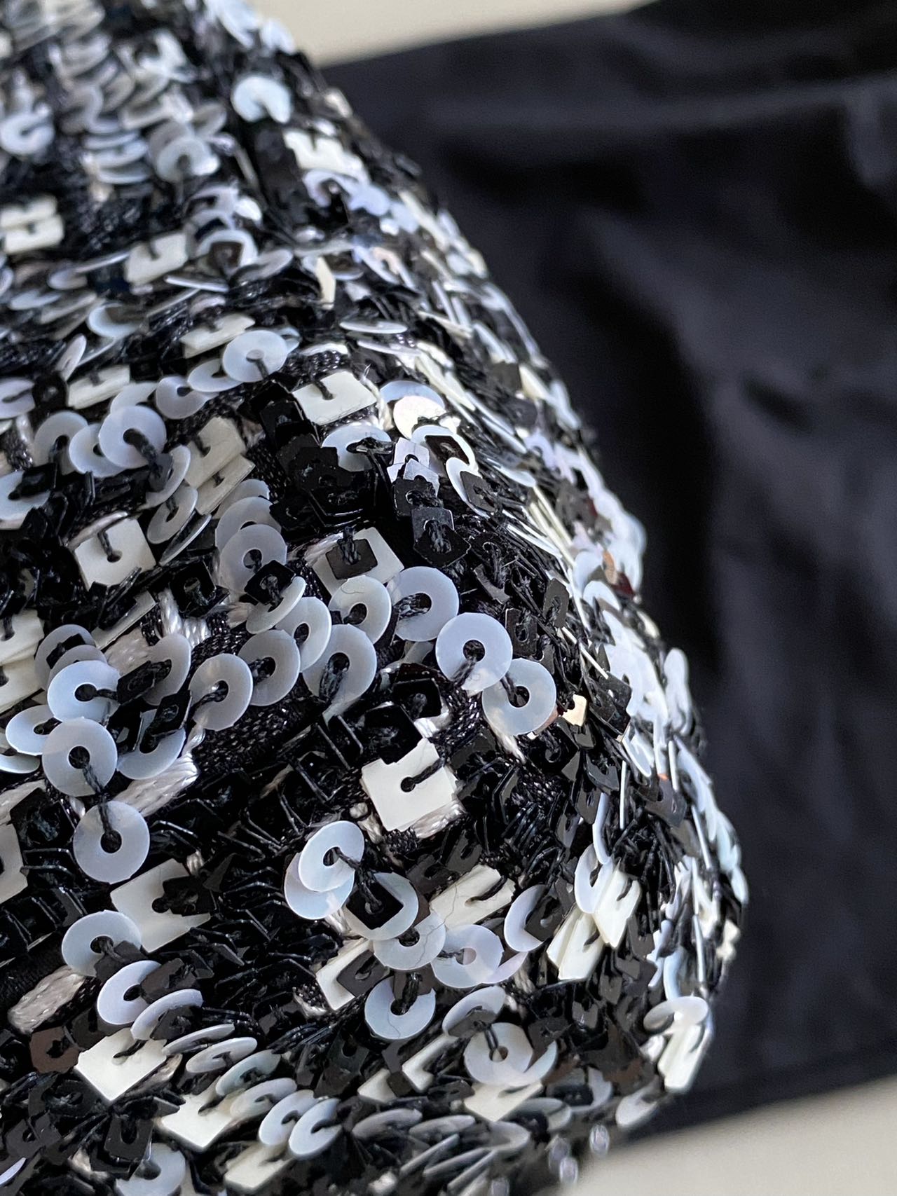 Pre-owned Certified Chanel Mini Classic Flap CF Rectangle with Sequins with Black Shiny Hardware, 2020-2021, w/ Full Set