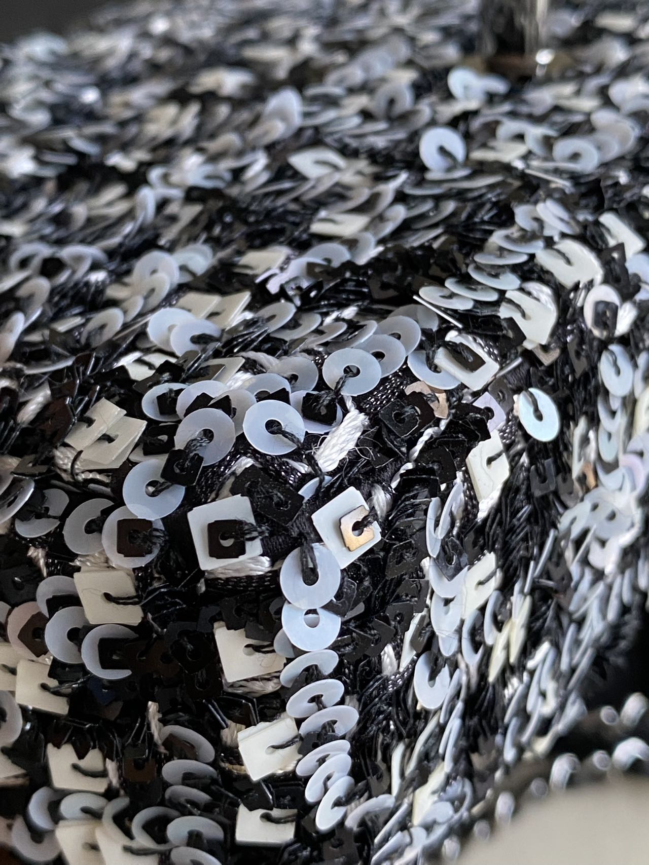 Pre-owned Certified Chanel Mini Classic Flap CF Rectangle with Sequins with Black Shiny Hardware, 2020-2021, w/ Full Set