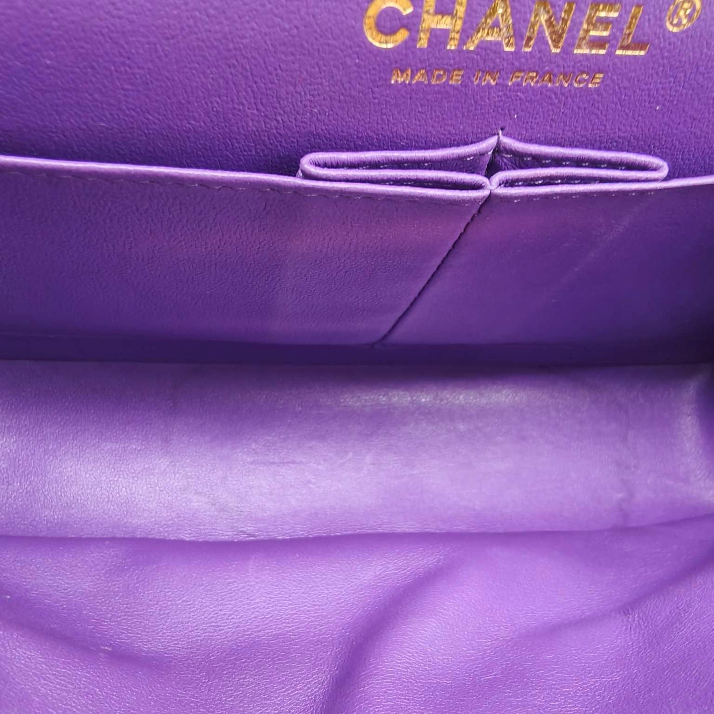 Pre-owned Chanel Classic Flap Small Double Flap Limited Seasonal Edition Royal Purple Caviar Leather Golden Hardware, Microchipped 2022, w/ full set