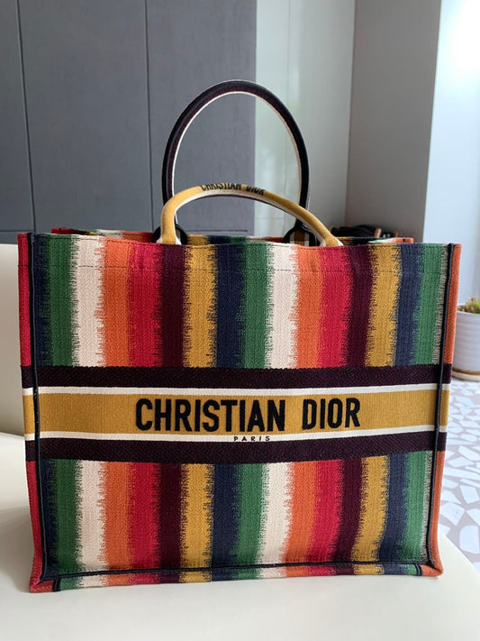 Pre-owned Certified Dior Book Tote Limited Seasonal Edition Multicolor, 2020, w/ dust bag