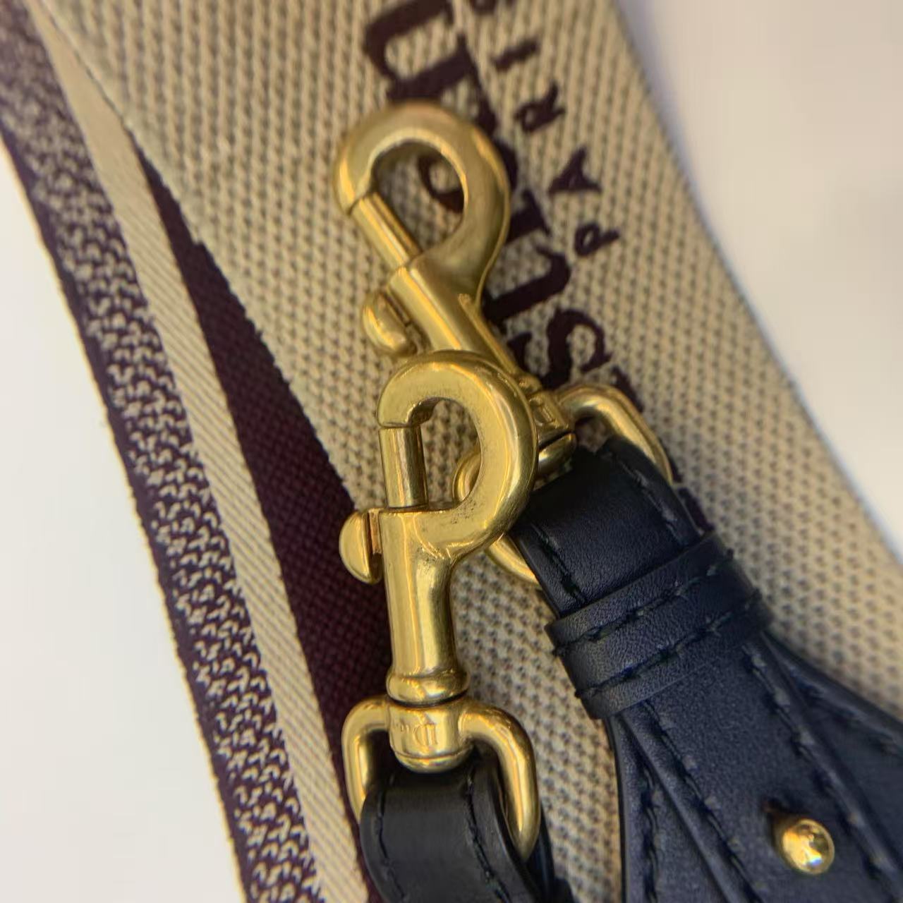 Pre-owned Dior Saddle Small Burgundy Oblique Canvas Golden Hw, 2019, Full Set with Dior Strap