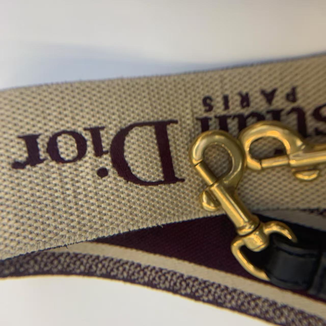 Pre-owned Dior Saddle Small Burgundy Oblique Canvas Golden Hw, 2019, Full Set with Dior Strap