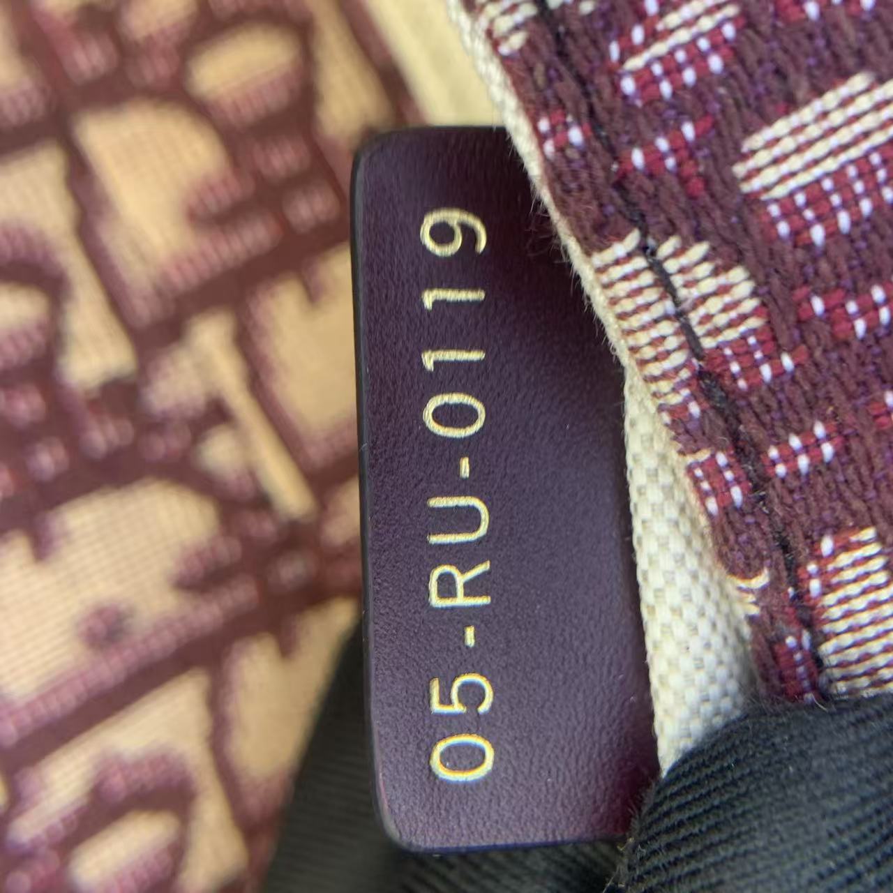 Pre-owned Dior Saddle Small Burgundy Oblique Canvas Golden Hw, 2019, Full Set with Dior Strap