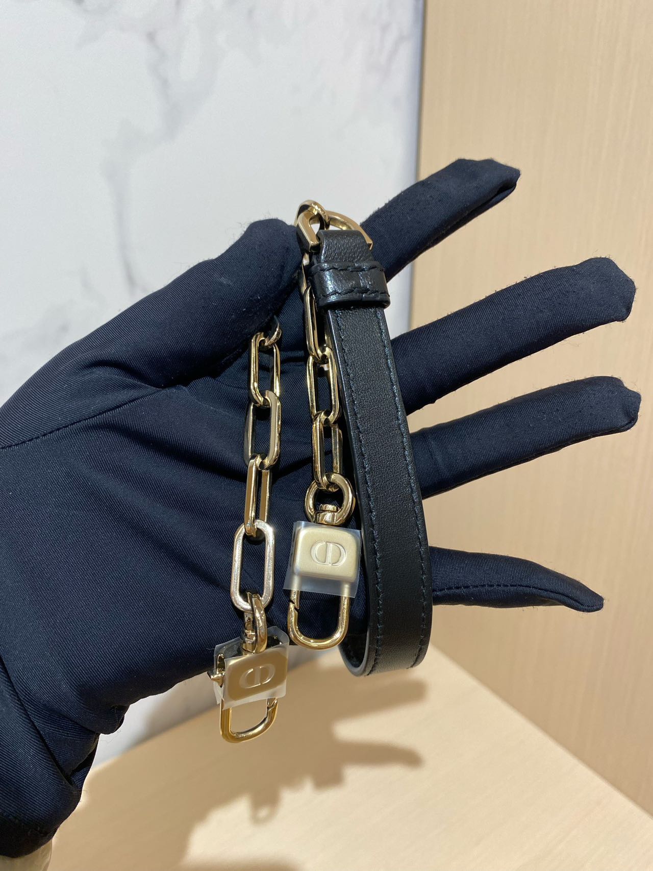 Pre-owned Certified Dior Small Lady D-Joy in Black Lambskin with Golden Hardware, w/ full set