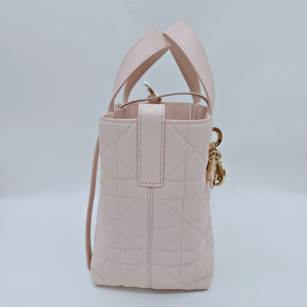 Pre-owned Certified Dior Small Toujour Vertical Tote Pink Powder Leather with Golden Hardware, 2026, w/full set