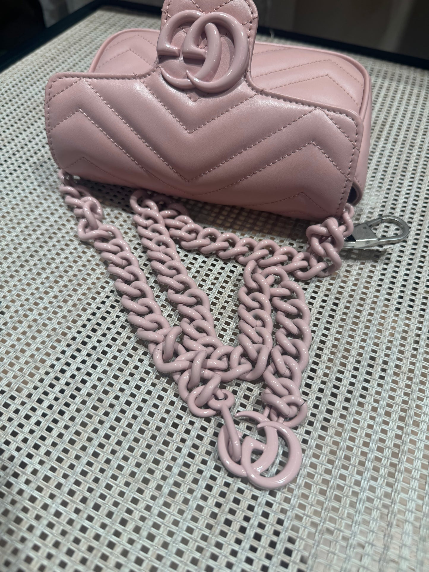 Pre-owned Certified Gucci Marmont Super Mini 2.0 So Pink Calfskin, w/ dust bag