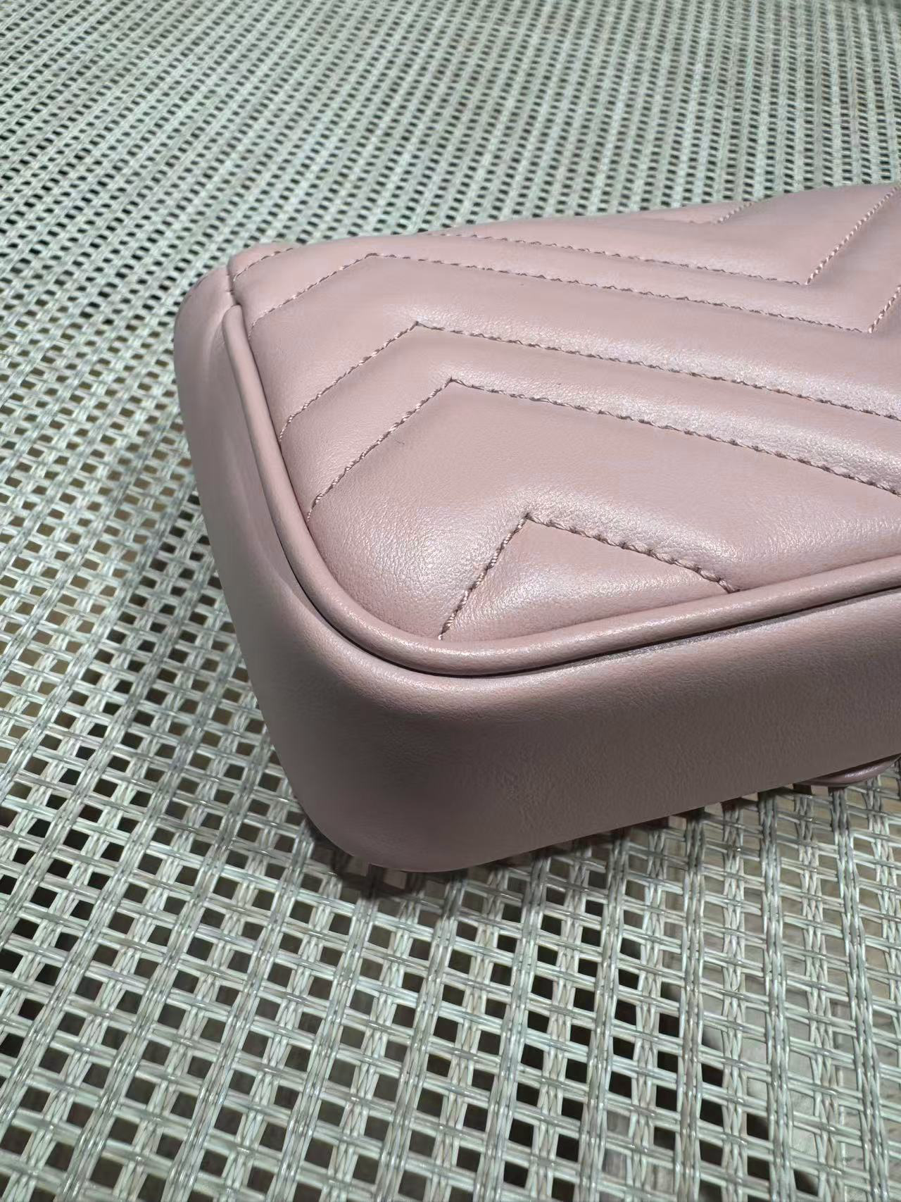 Pre-owned Certified Gucci Marmont Super Mini 2.0 So Pink Calfskin, w/ dust bag