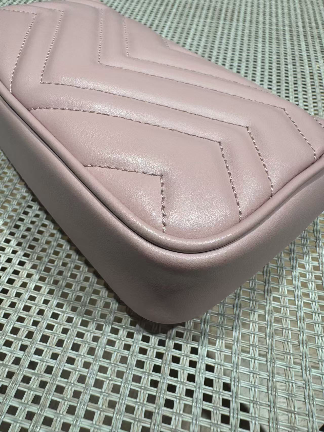 Pre-owned Certified Gucci Marmont Super Mini 2.0 So Pink Calfskin, w/ dust bag