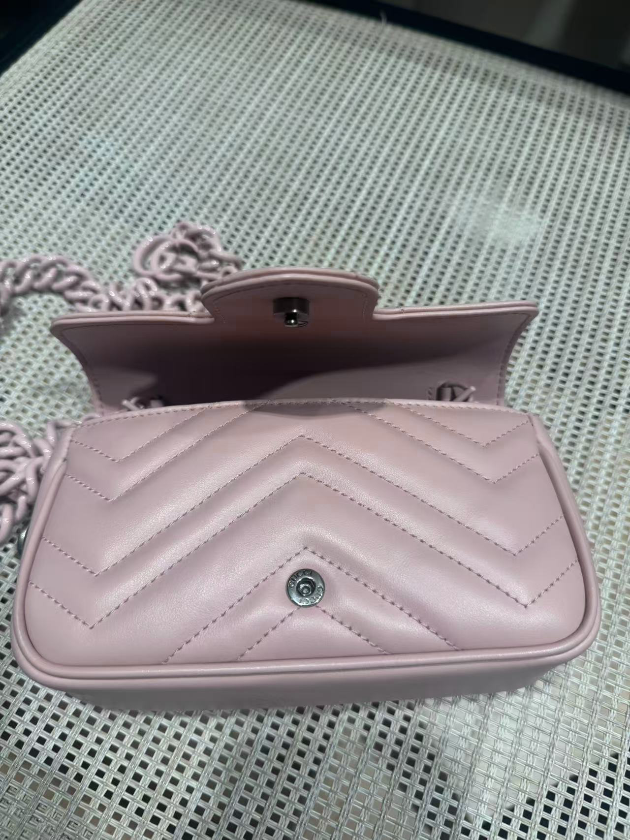 Pre-owned Certified Gucci Marmont Super Mini 2.0 So Pink Calfskin, w/ dust bag