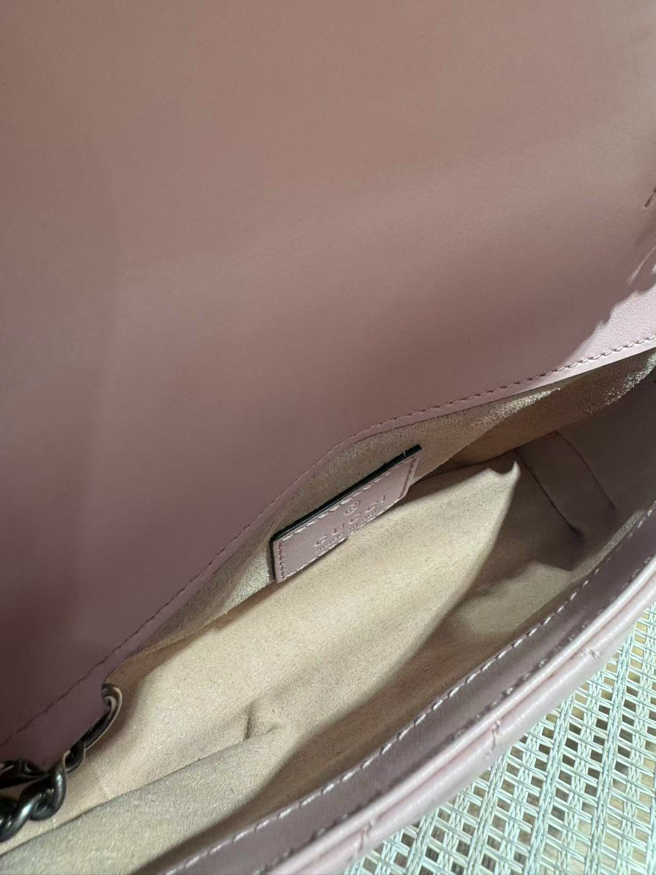 Pre-owned Certified Gucci Marmont Super Mini 2.0 So Pink Calfskin, w/ dust bag