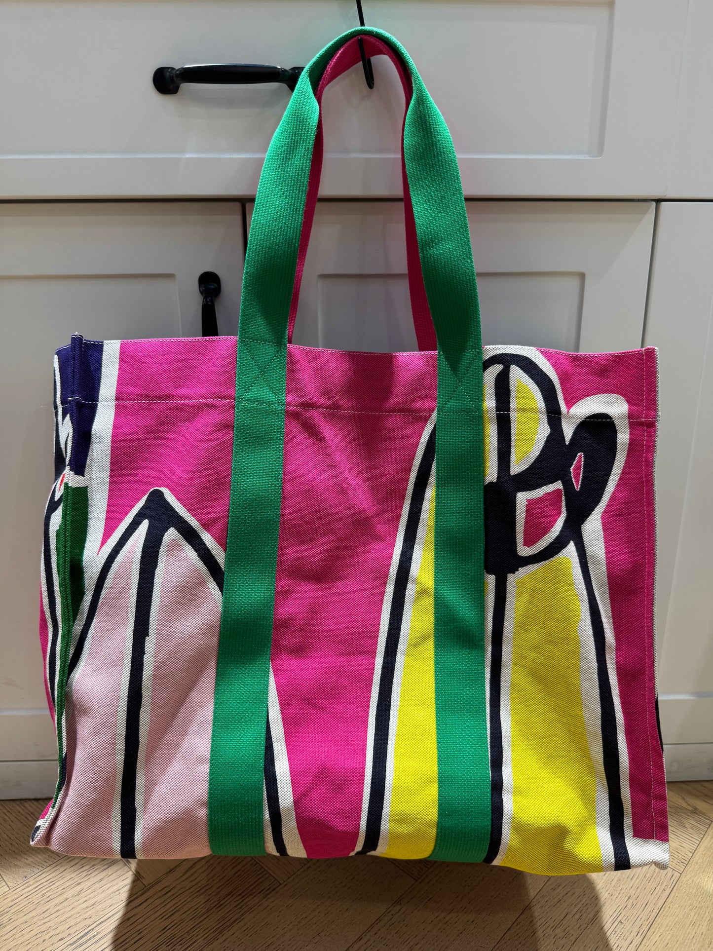 Pre-owned Certified Hermes 3 Surfs Canvas Multicolore Beach Bag, with pouch