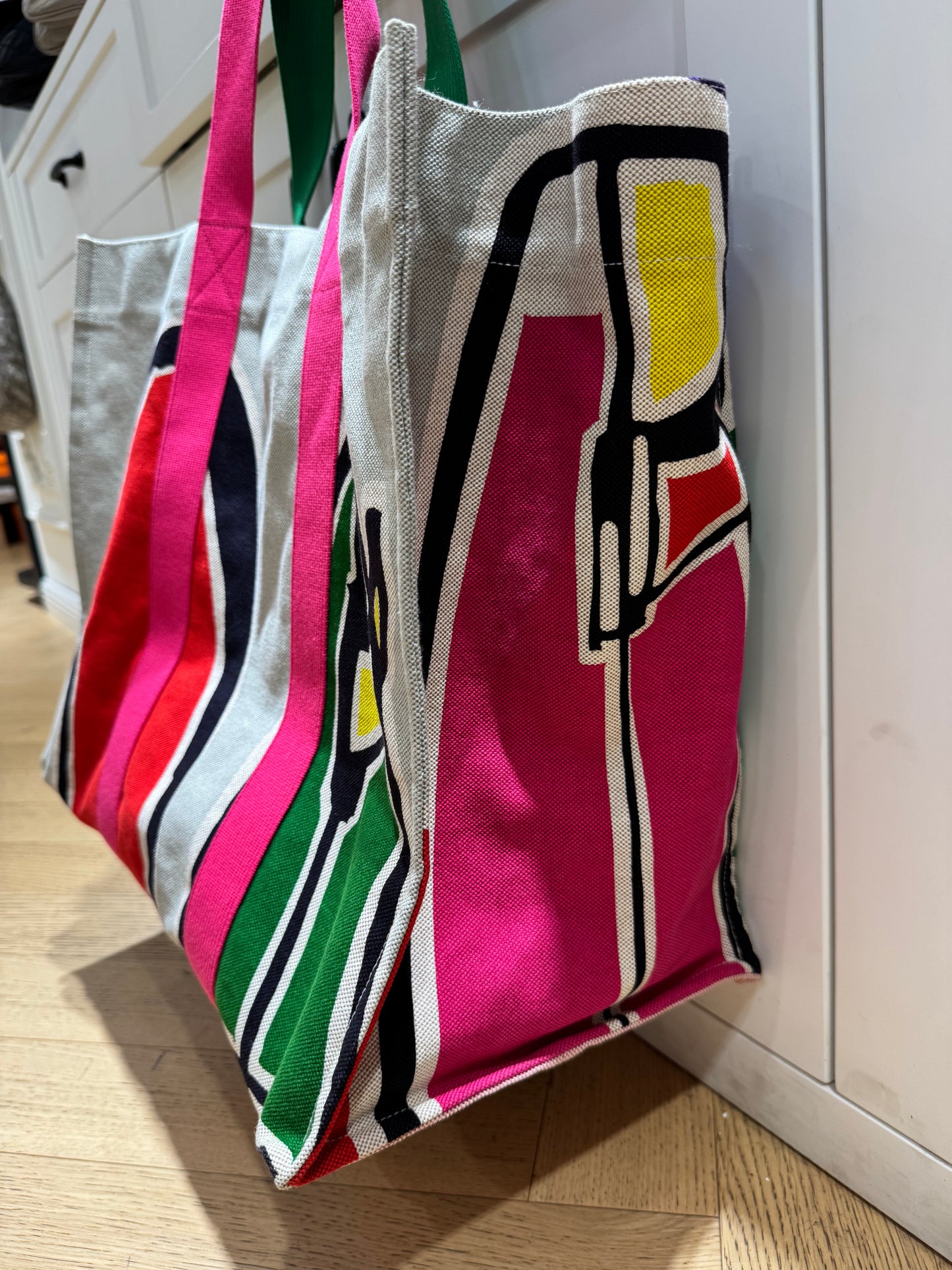 Pre-owned Certified Hermes 3 Surfs Canvas Multicolore Beach Bag, with pouch