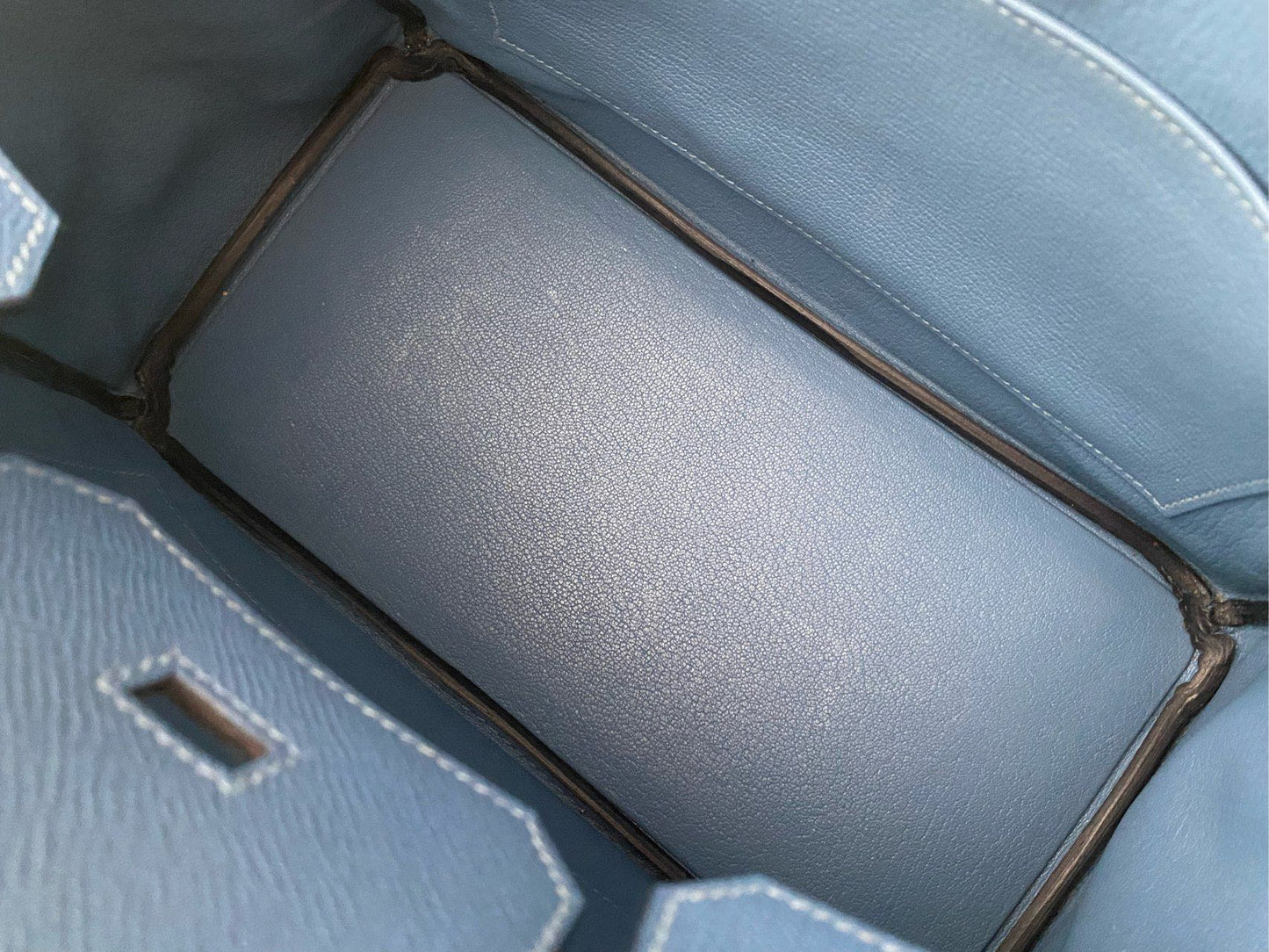 Pre-owned Certified Hermes Birkin 30 Blue Brighton 7e Epsom Leather with Golden Hardware, 2019 (D), with dust bag, lock&key