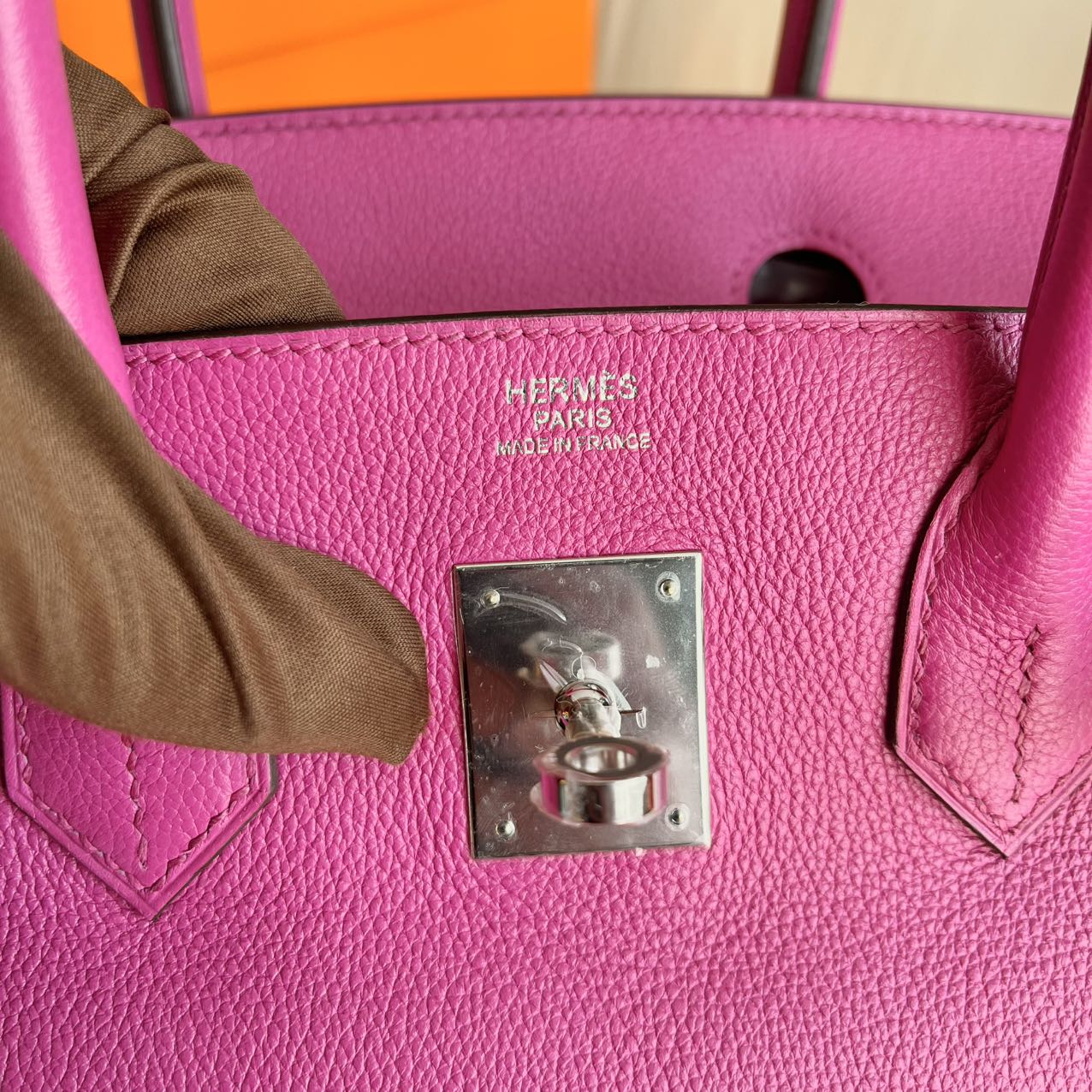 Pre-owned Certified Hermes Birkin 30 Magnolia 9l Novillo Leather Silver Hardware, 2018 (C), w/ Full Set - Box, Dust Bag, Lock & Key