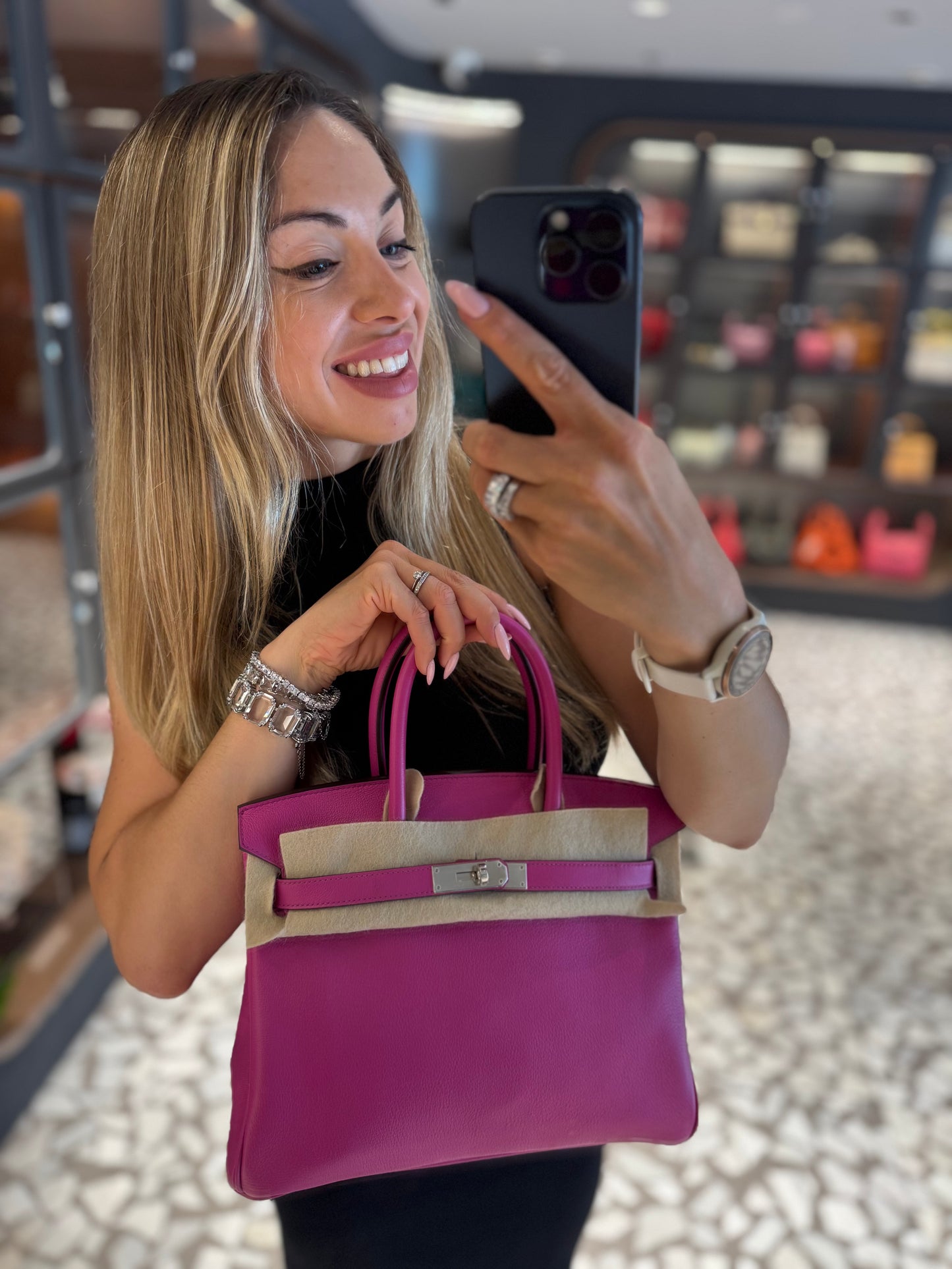 Pre-owned Certified Hermes Birkin 30 Magnolia 9l Novillo Leather Silver Hardware, 2018 (C), w/ Full Set - Box, Dust Bag, Lock & Key