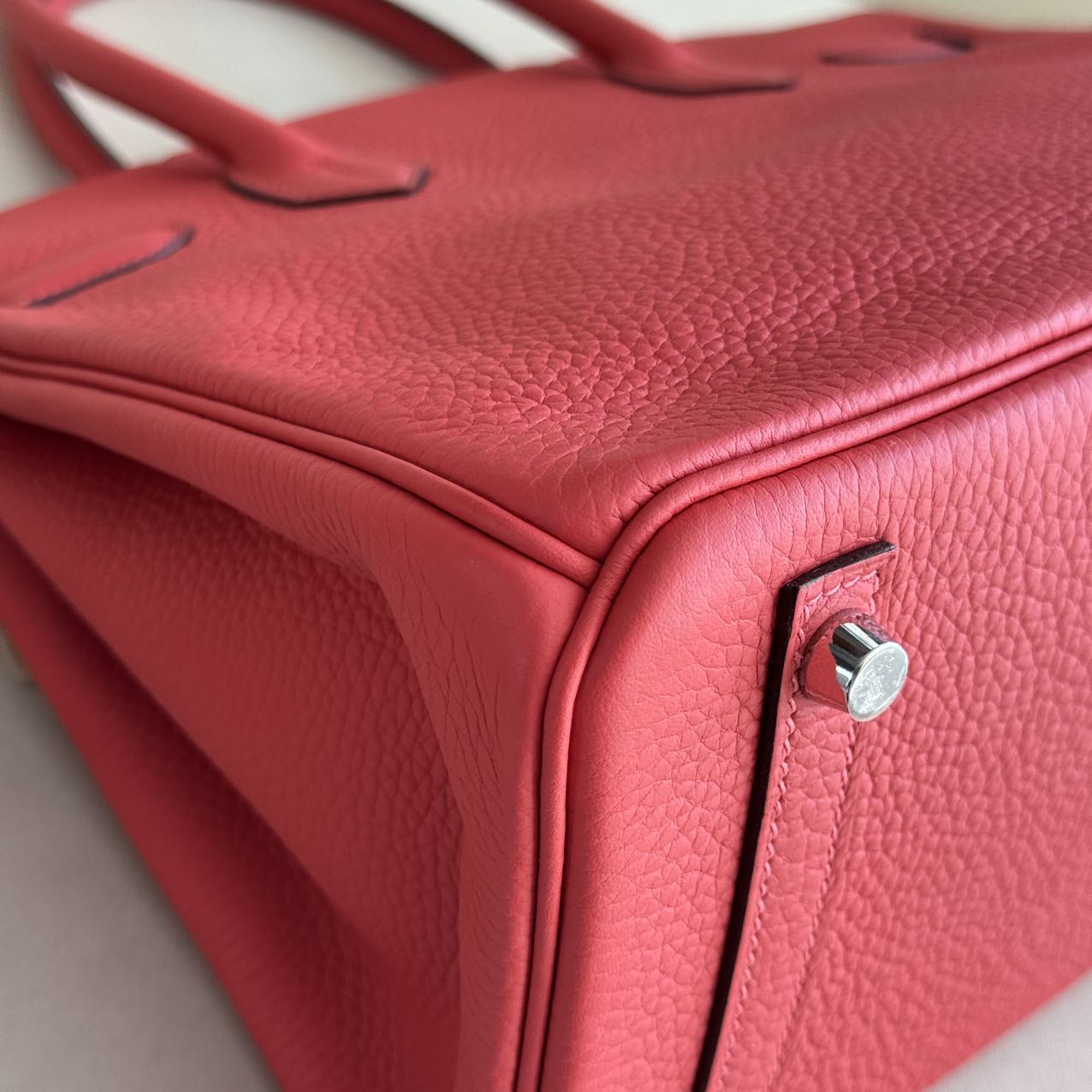Pre-owned Certified Hermes Birkin 30 Rouge Pivoine 2R Togo Silver Hardware, 2015 (T), w/ Dust bag, lock&key