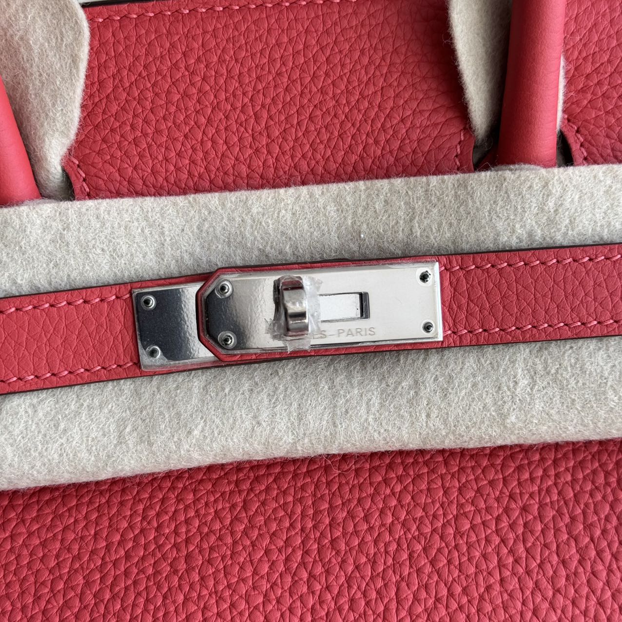 Pre-owned Certified Hermes Birkin 30 Rouge Pivoine 2R Togo Silver Hardware, 2015 (T), w/ Dust bag, lock&key