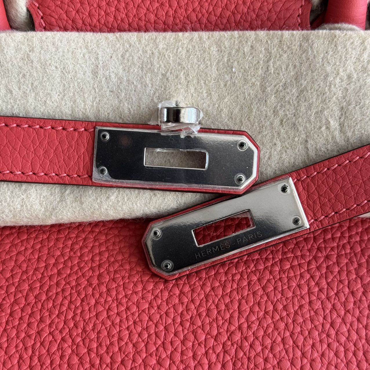 Pre-owned Certified Hermes Birkin 30 Rouge Pivoine 2R Togo Silver Hardware, 2015 (T), w/ Dust bag, lock&key