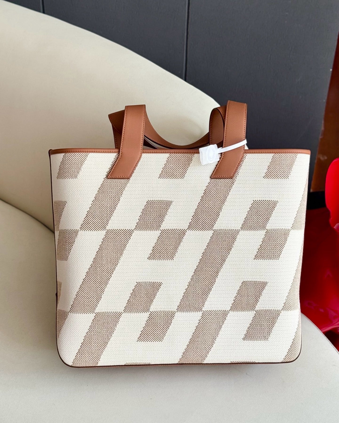 Pre-owned Certified Hermes Cabas En Biais 40 Tote Golden Brown, 2021 (Z), Not Used, w/ Full Set - Box, dust bag