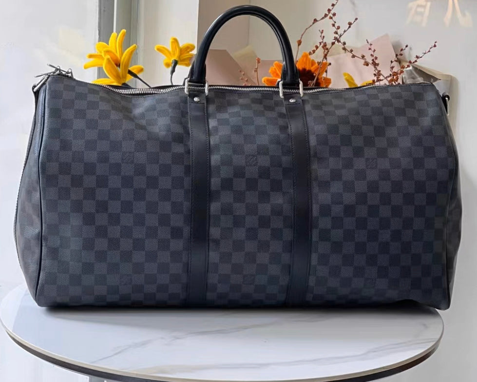 Pre-owned Louis Vuitton LV Keepall 55 Damier Graphite Bandouliere –  Preloved Branded