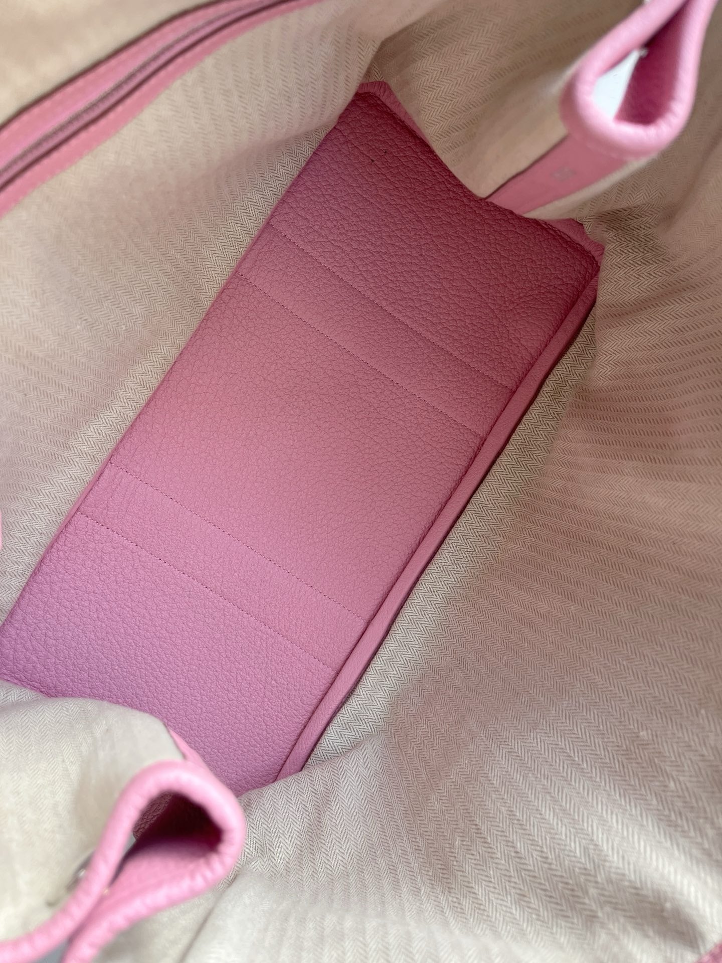 Pre-owned Certified Hermes Garden Party 36 5P Sakura Pink Clemence Leather with dust bag, O stamp, 2011