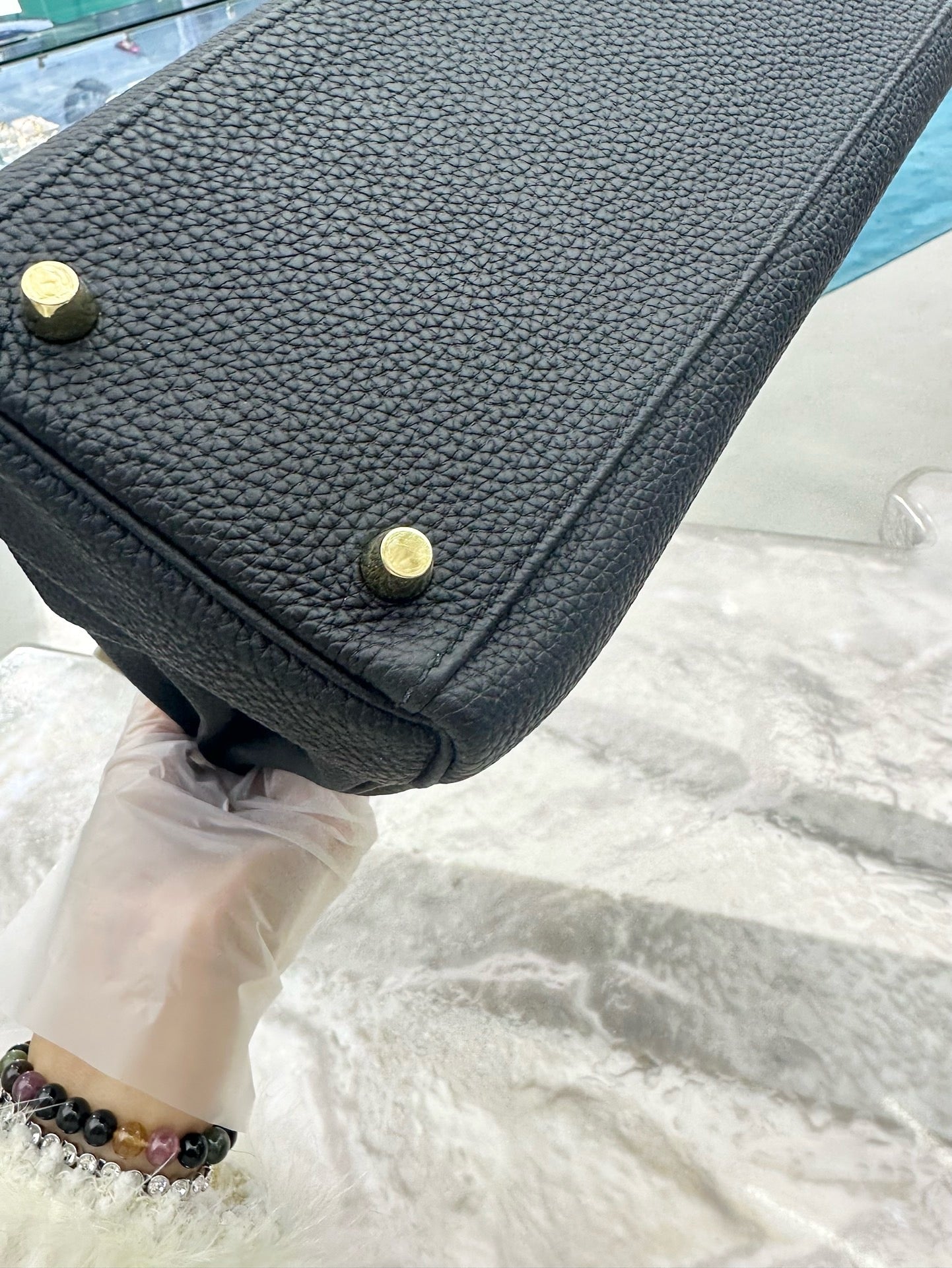 Pre-owned Hermes Kelly 32 Black Togo Leather Golden Hardware, 2018 (C stamp), w/ lock&key with clochette, dust bag