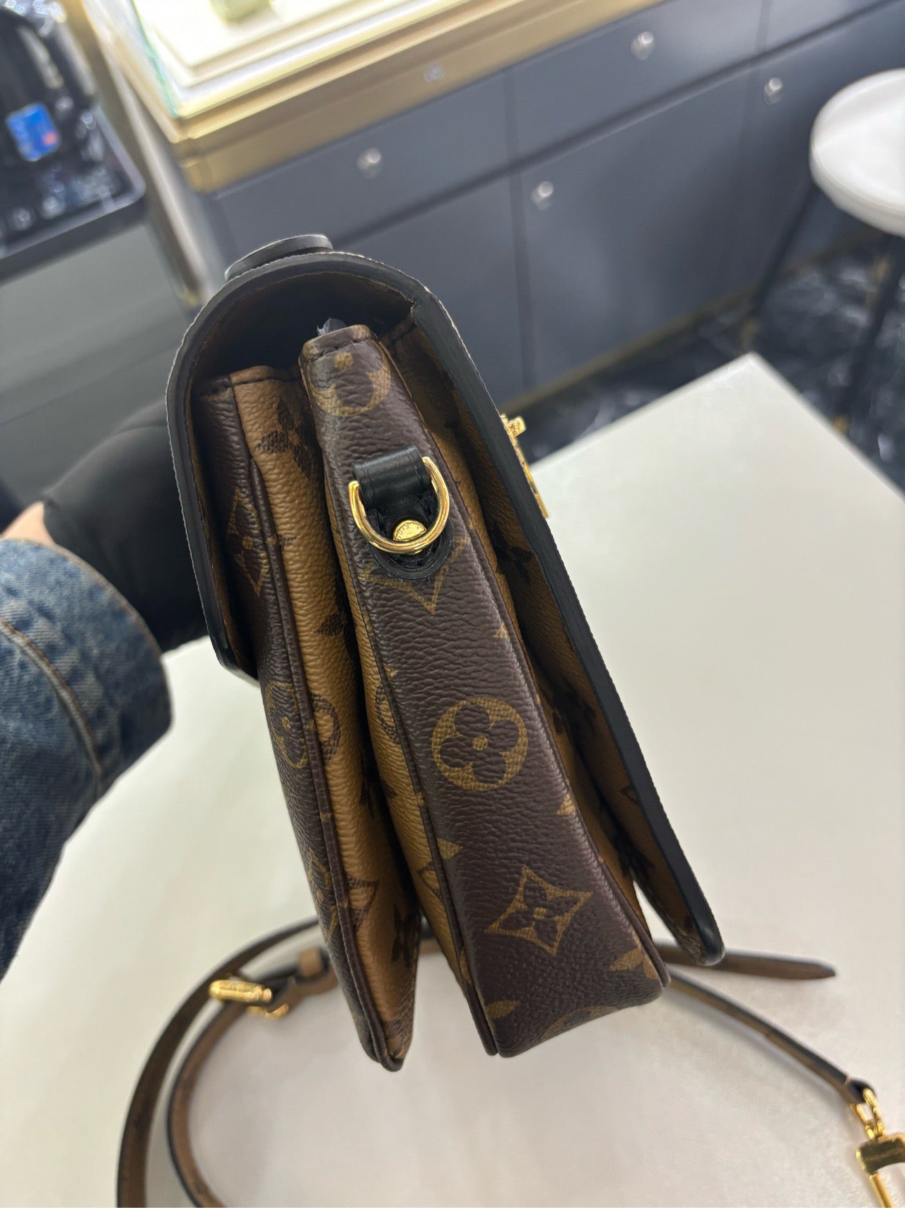 Pre-owned Certified Louis Vuitton LV Pochette Metis Reverse Monogram Coated Canvas, 2020, w/ dust bag, strap