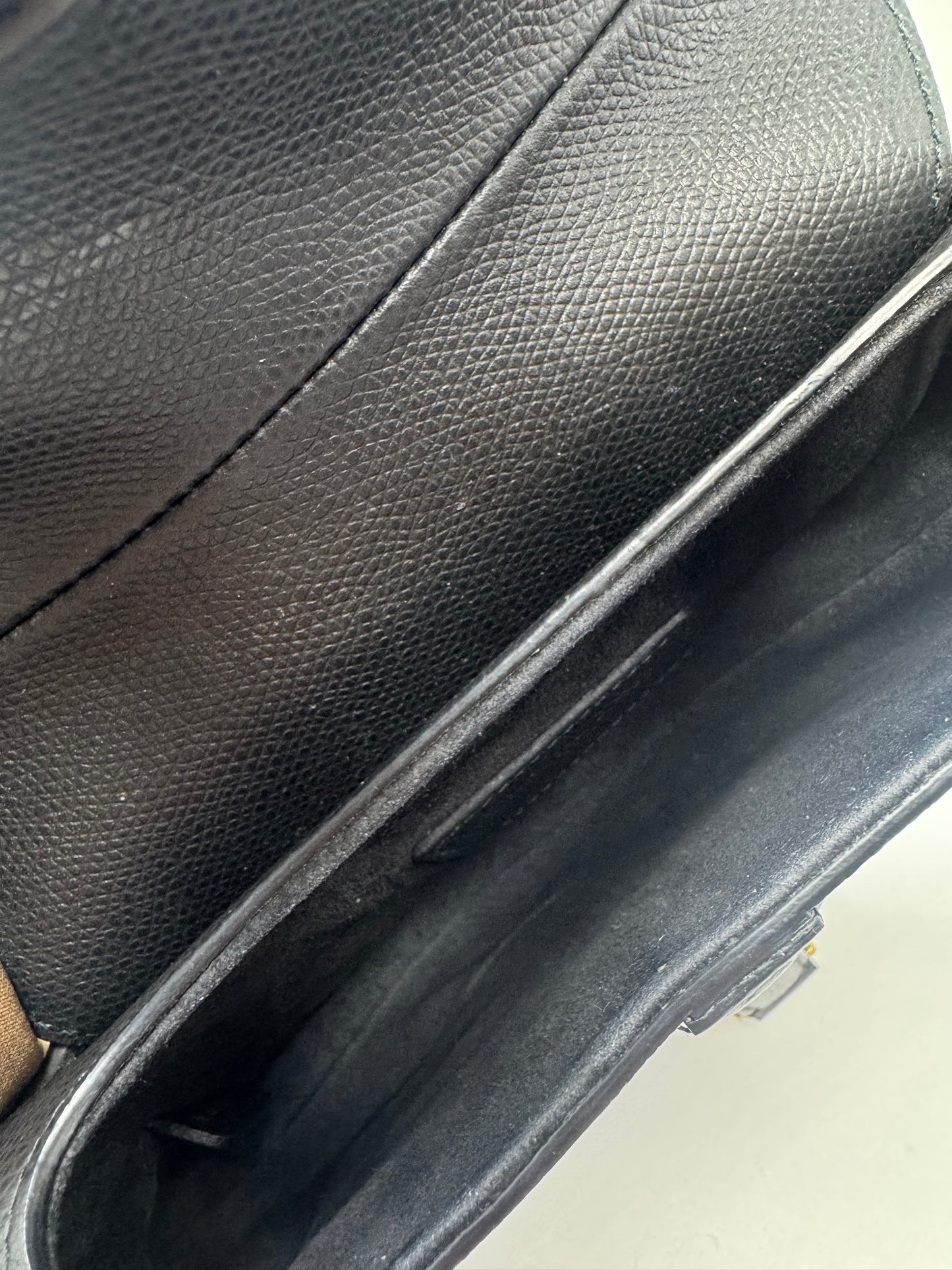 Pre-owned Certified Dior Mini Saddle Black Grained Calfskin with Golden Hardware, set with Canvas Strap, 2018, w/ dust bag, strap