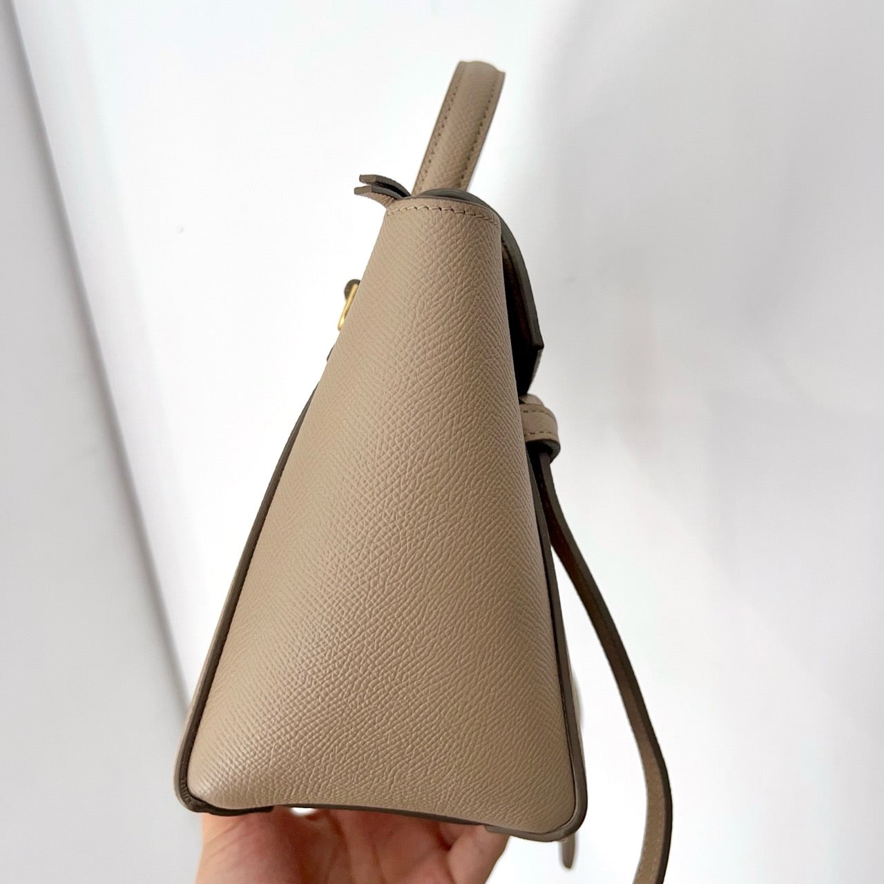 Pre-owned Certified Celine Nano Belt Beige Grained Calfskin, w/ dust bag