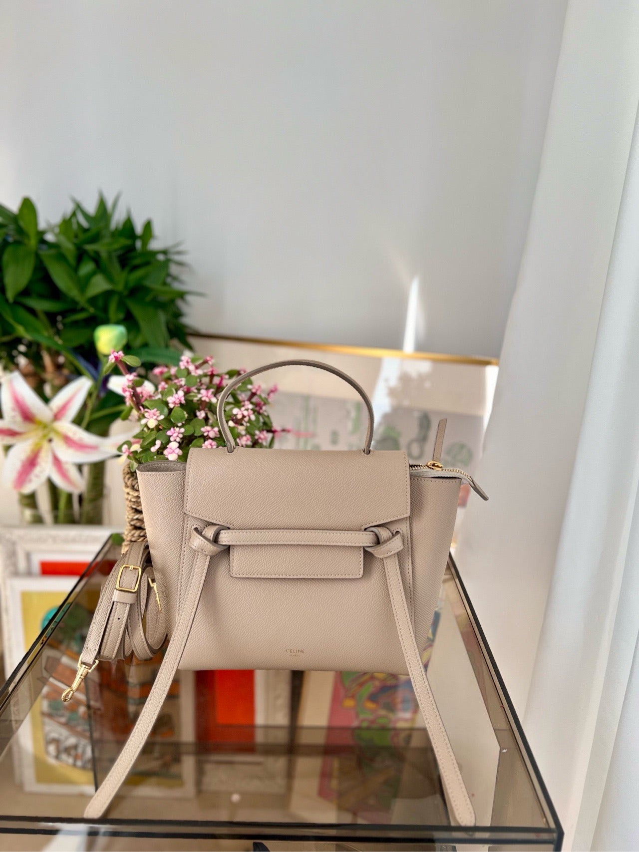 Pre-owned Certified Celine Nano Belt Beige Grained Calfskin, w/ dust bag