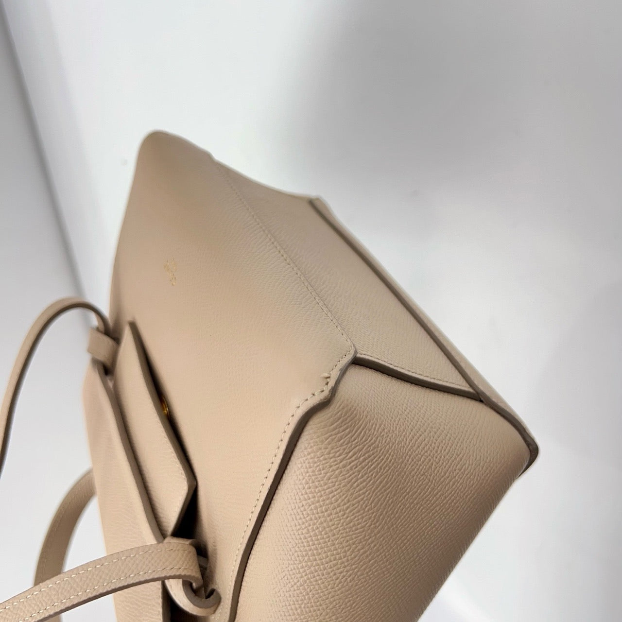 Pre-owned Certified Celine Nano Belt Beige Grained Calfskin, w/ dust bag