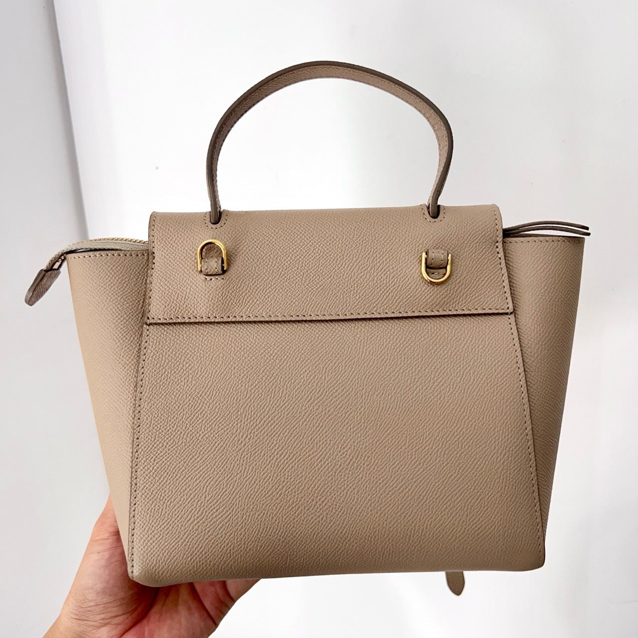 Pre-owned Certified Celine Nano Belt Beige Grained Calfskin, w/ dust bag