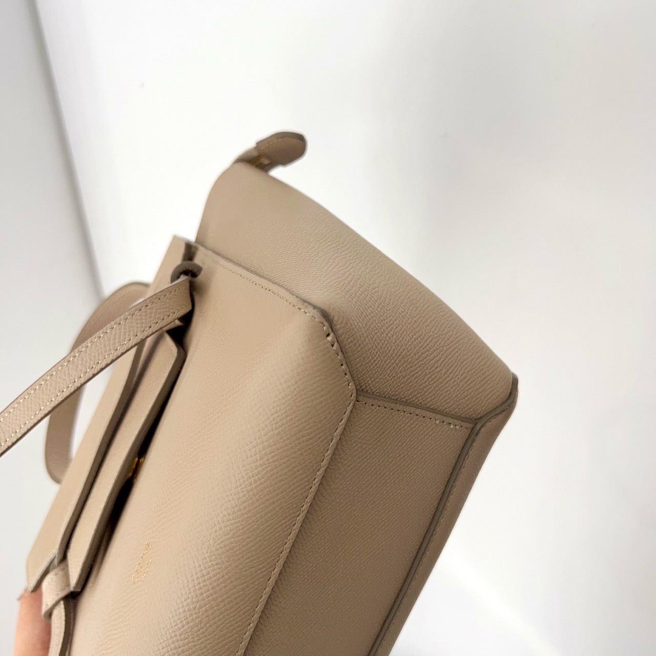 Pre-owned Certified Celine Nano Belt Beige Grained Calfskin, w/ dust bag