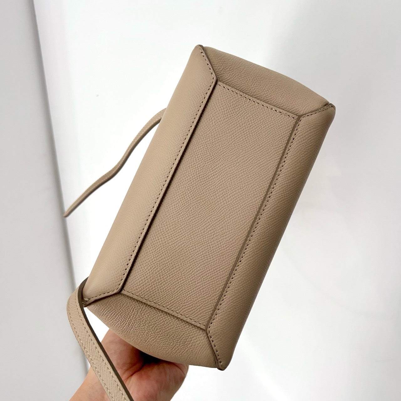 Pre-owned Certified Celine Nano Belt Beige Grained Calfskin, w/ dust bag